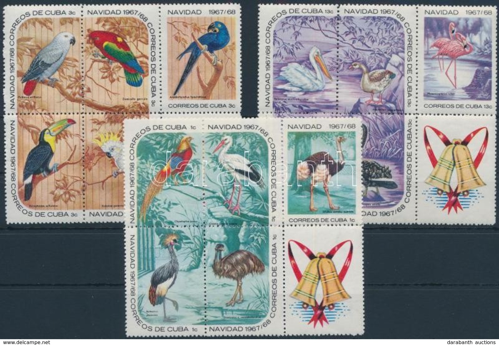 ** 1967 Karácsony, Madarak Sor Négysetömbökben,
Christmas, Birds Set In Blocks Of 4
Mi 1373-1387 - Other & Unclassified