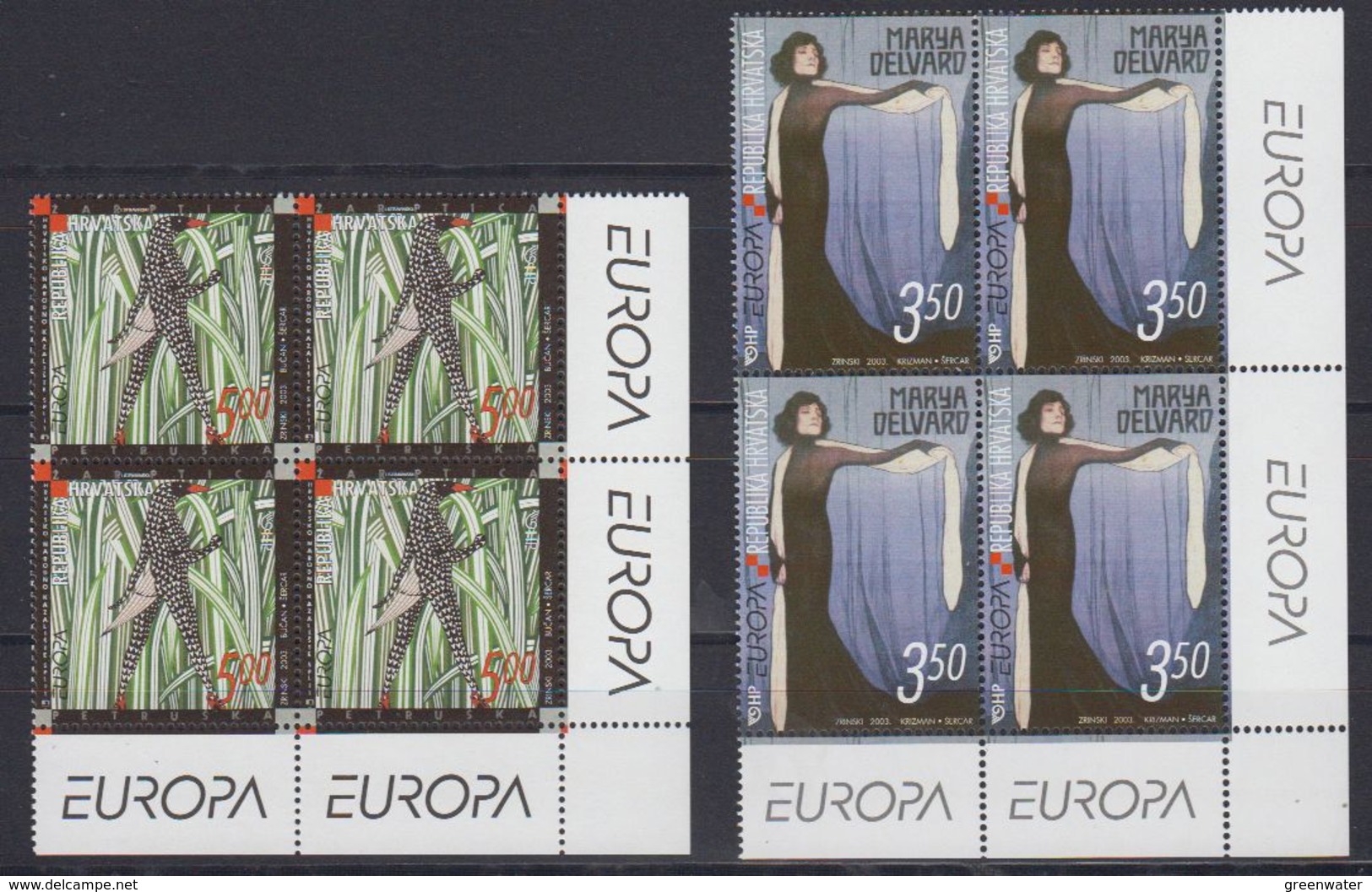 Europa Cept 2003 Croatia 2v Bl Of 4 ** Mnh (43122) - 2003
