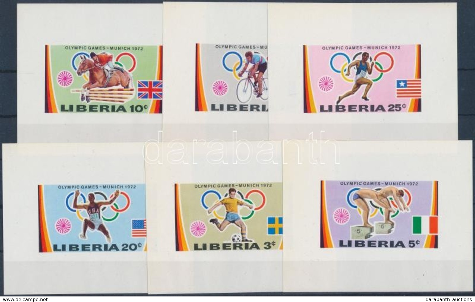 ** 1972 Olimpia Sor Vágott Blokkformában Mi 826-831 - Andere & Zonder Classificatie