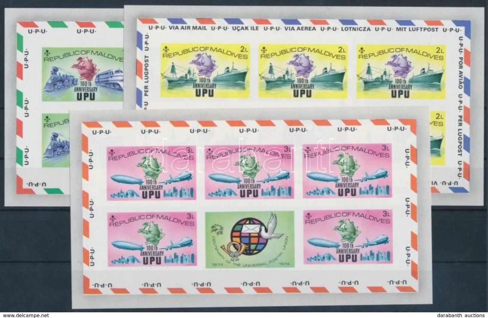 ** 1974 100 éves Az UPU Kisívsor Mi 514-519 B - Other & Unclassified