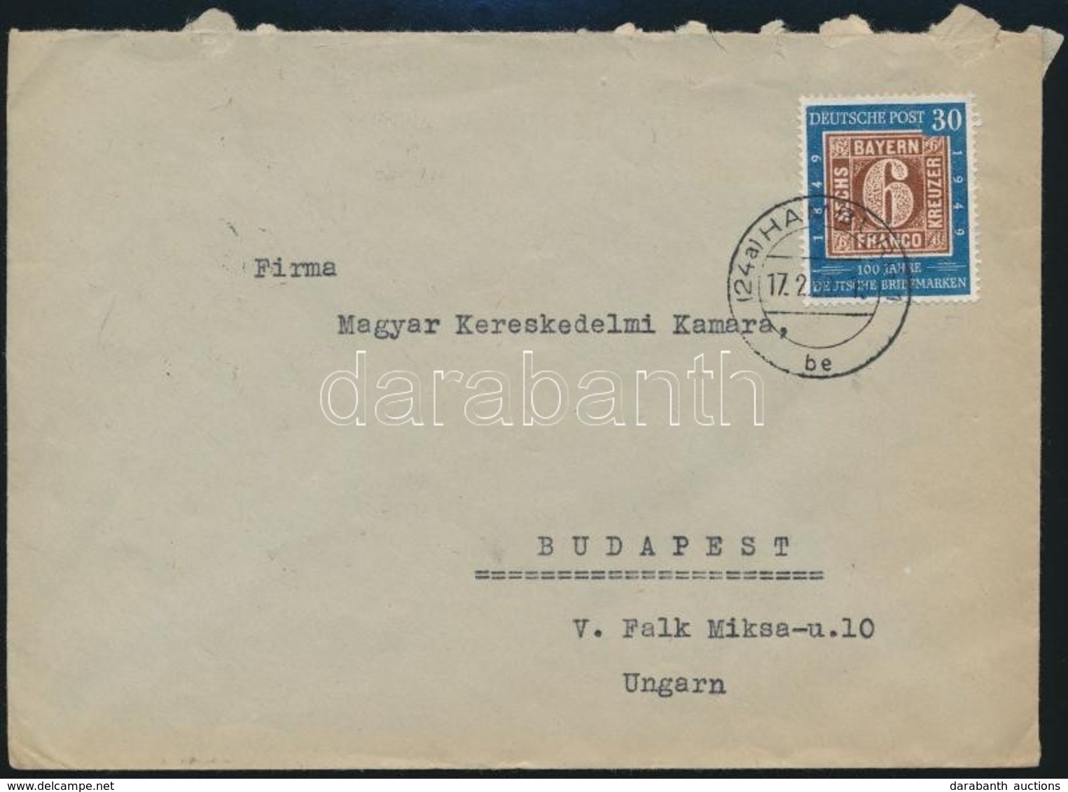 1950 Levél Budapestre / Mi 115 Single Franking On Cover To Hungary - Other & Unclassified