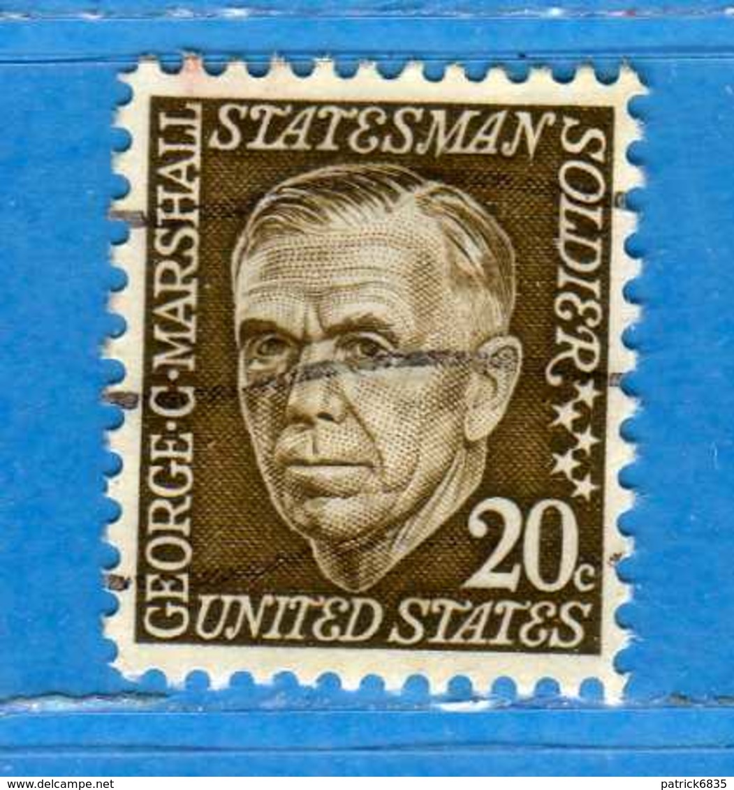 (Us2) USA °-1967-68 - Américains Célèbres- George C. Marshall.  Yvert . 822.   .  USED.  Vedi Descrizione - Usati
