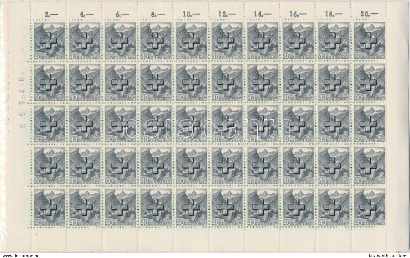 ** 1938 Hivatalos Mi 28-36 Hajtott 50-es Teljes ívekben / Official 9 Values, Folded Sheets Of 50 - Other & Unclassified