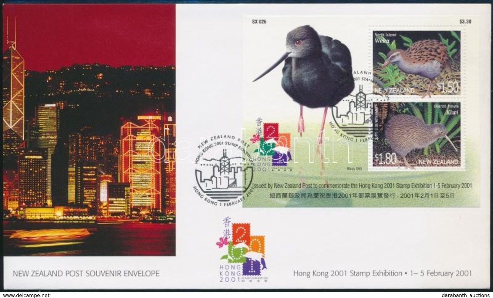 2001 Veszélyeztetett Madarak HONG KONG Bélyegkiállítás Blokk Mi Blokk 117 FDC - Other & Unclassified