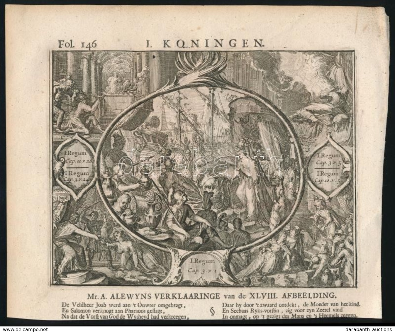 Romeyn De Hooghe (1645-1708): Mitológiai Jelenet, Metszet Egy Könyvrészleten, 15×19 Cm - Prints & Engravings