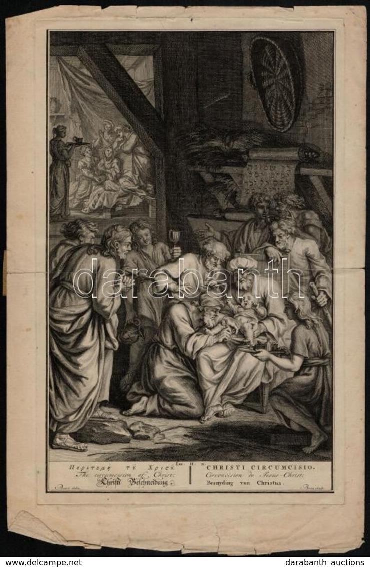 Bernard Picart 1673-1733): Krisztus Körülmetélése. Rézmetszet. Jelzett A Dúcon. / Circumcision Of Christ.  Engraving. Wi - Prints & Engravings