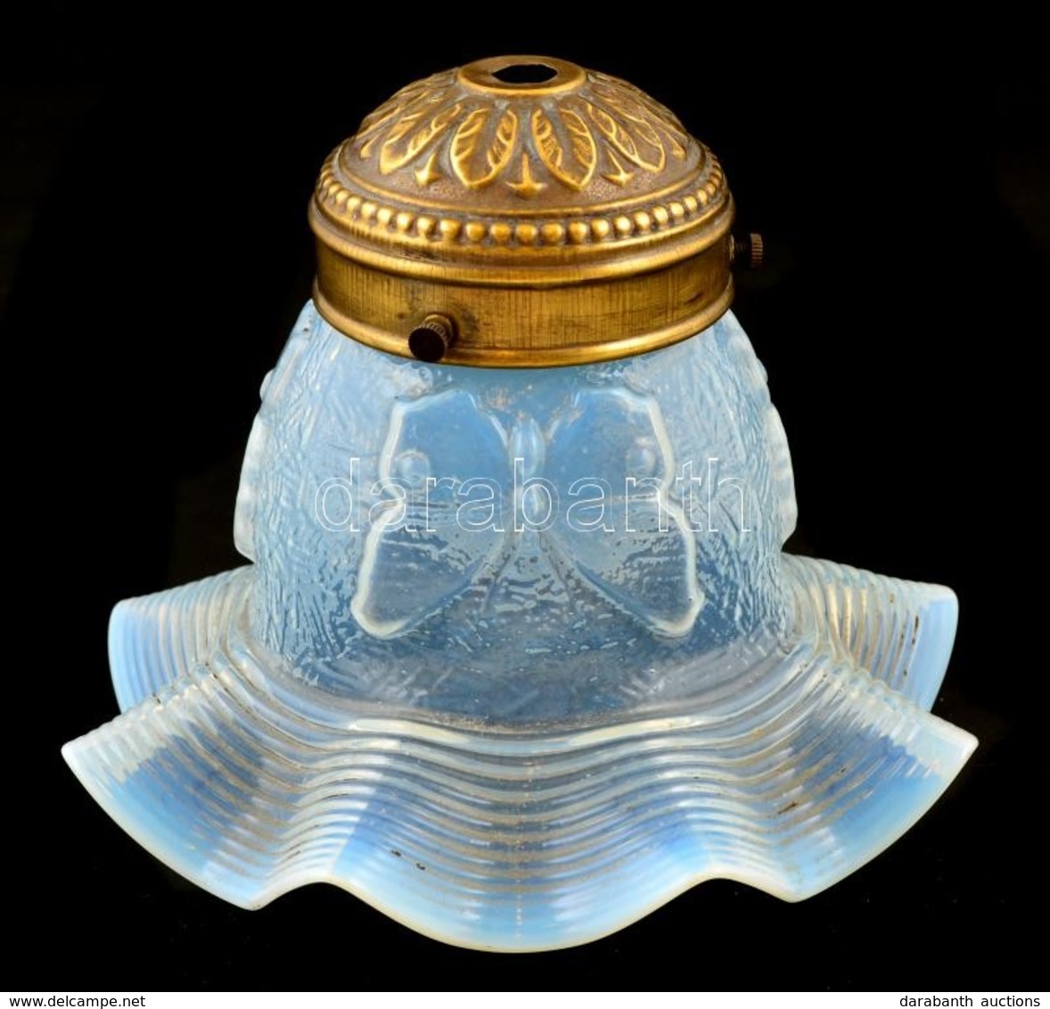 Formába öntött Pillangós Lámpabúra, Réz Szerelékkel, M:11,5 Cm - Glas & Kristal