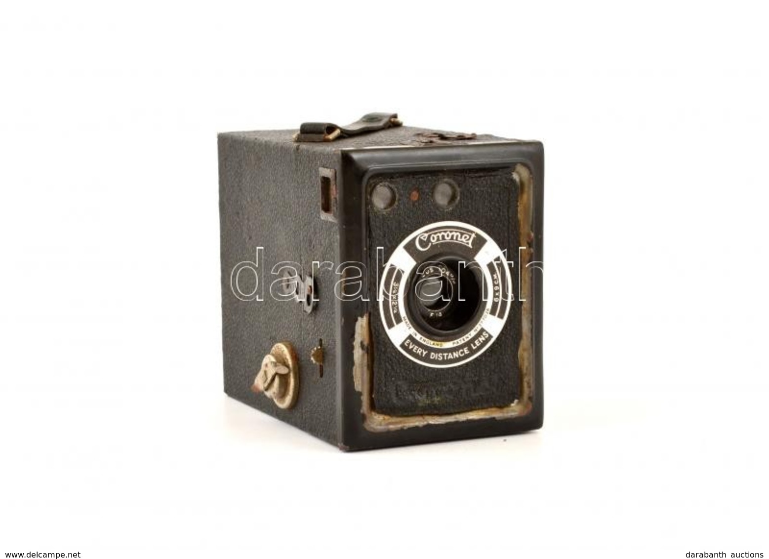 Cca 1935 Coronet Every Distance Box Fényképezőgép, Kopottas állapotban / Vitage British Box Camera, In Slightly Worn Con - Fotoapparate