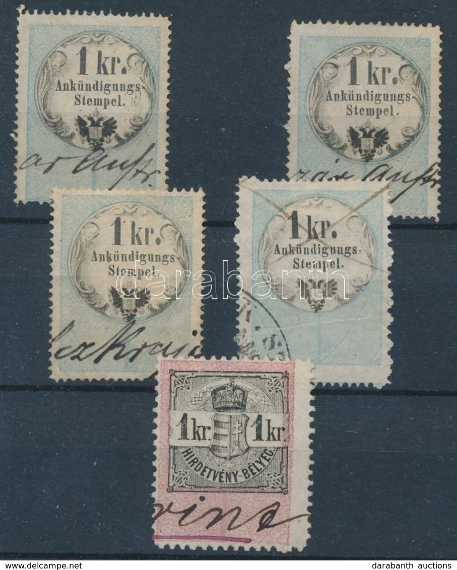 1858 5 Db 1kr Hírdetménybélyeg - Unclassified