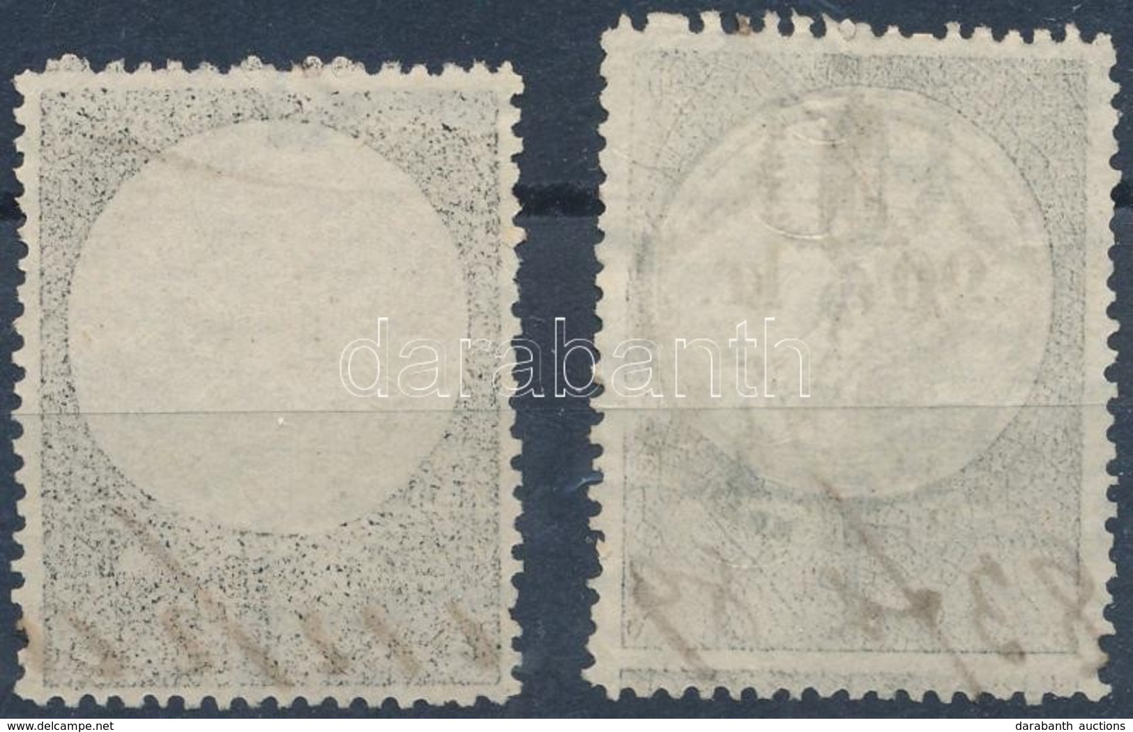 1868/73 7 Kr, 90kr Két Gépszínátnyomatos Okmánybélyeg / Machine Offset On Document Stamps - Zonder Classificatie