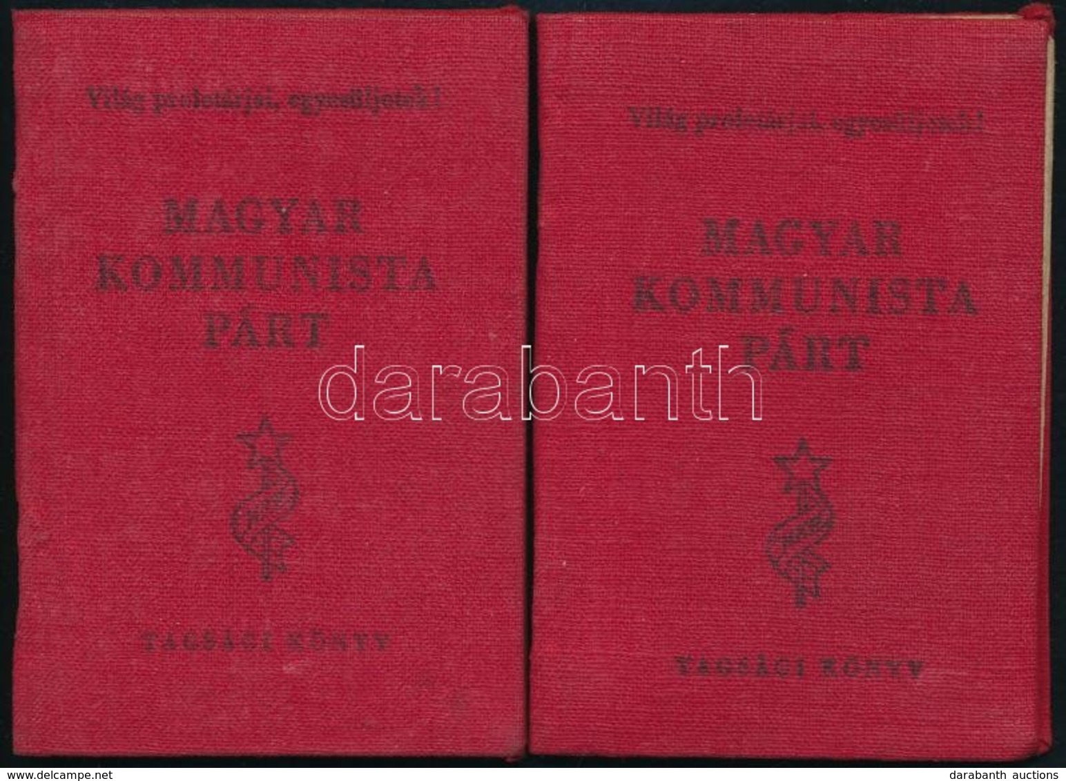 1948 Magyar Kommunista Párt 2 Db Tagsági Könyve, Tagdíjbélyegekkel - Unclassified