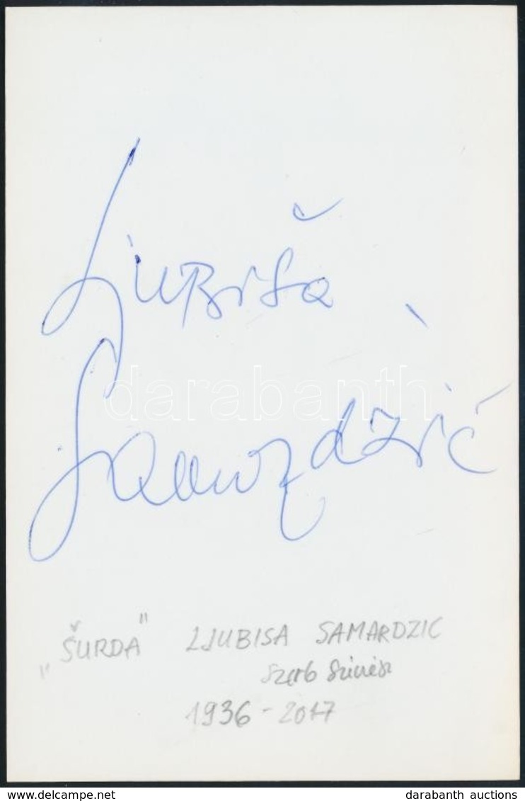 Ljubiša Samardžić (1936-2017) 'Surda' Aláírása Az őt ábrázoló Fotó Hátoldalán - Andere & Zonder Classificatie