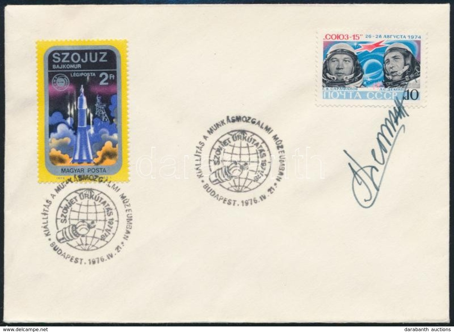 Szojuz 13 FDC Rajta Pyotr Ilyich Klimuk (1942- ) űrhajós Saját Kezű Aláírásával / Astronaut Autograph Signed FDC - Other & Unclassified