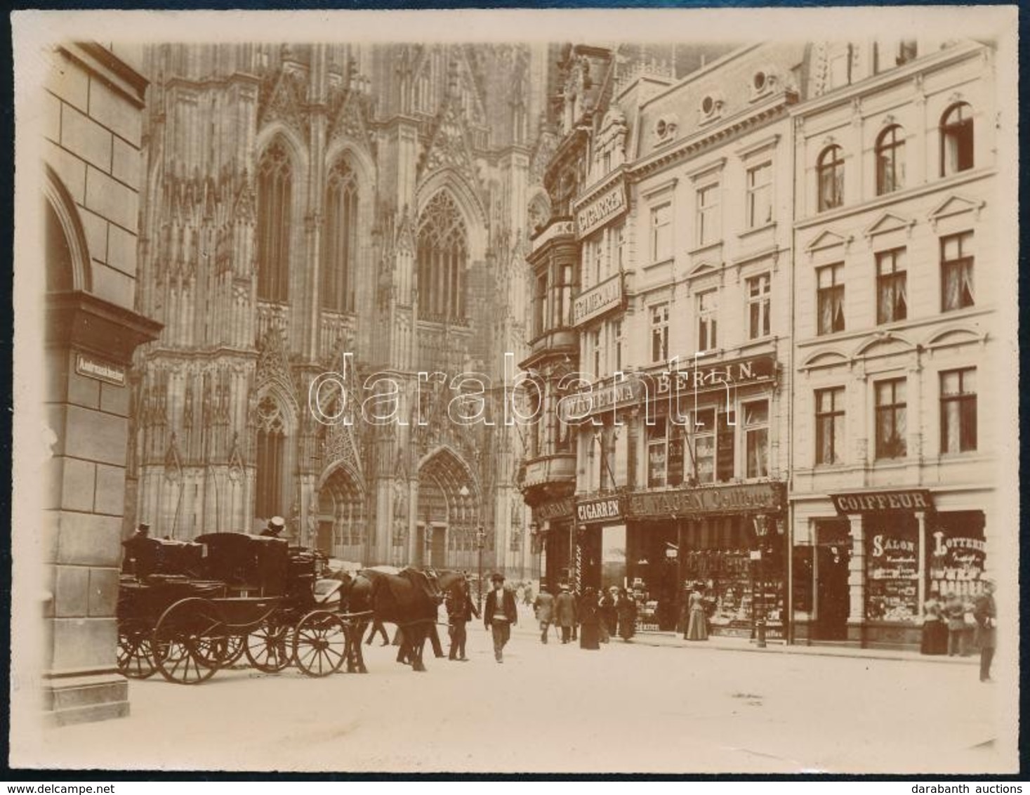 Cca 1910 Köln, Andreaskloster, Dóm, Utcakép, 8,5×11,5 Cm - Otros & Sin Clasificación