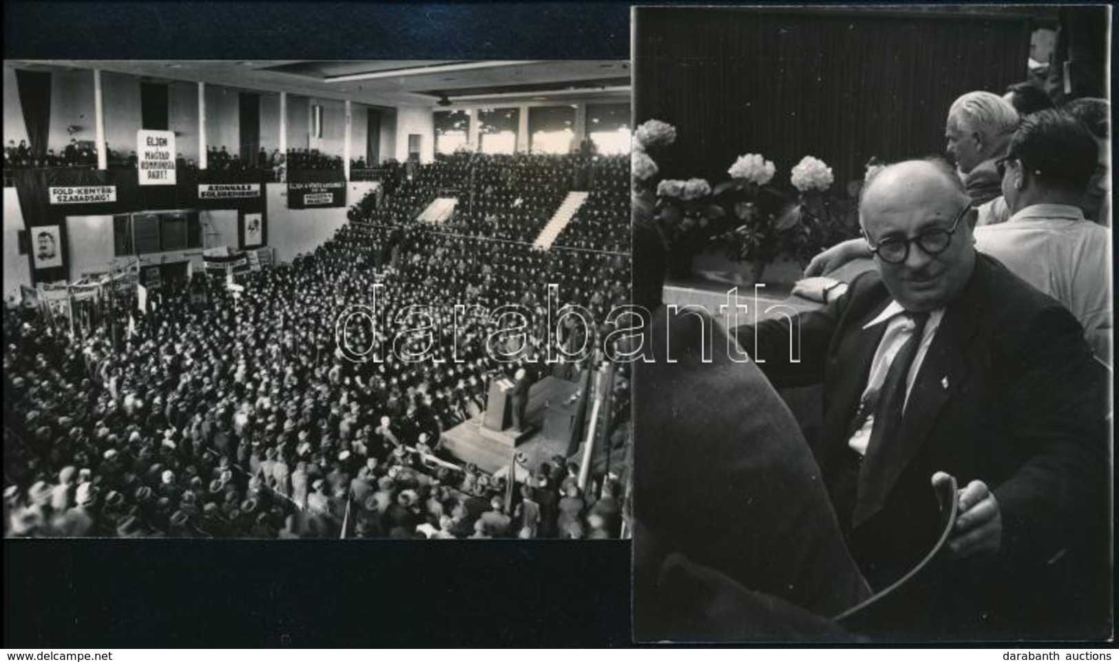 1945-1948 Az MKP Nagygyűlése és Egyesülési Kongresszus, 2 Db Sajtófotó, 9×12 Cm - Other & Unclassified