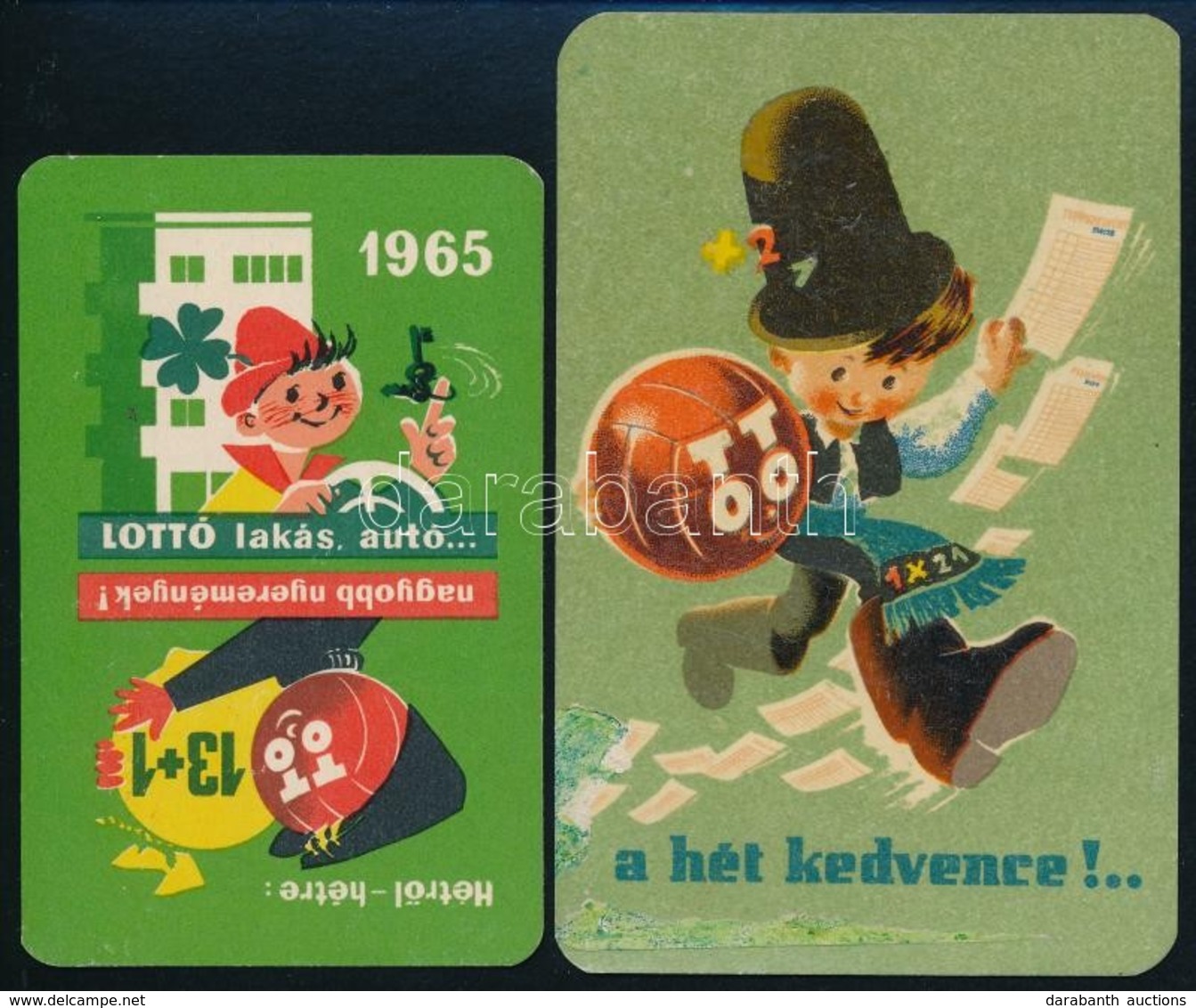 1957, 1965 TOTO-LOTTÓ Zsebnaptárak, 2 Db - Advertising