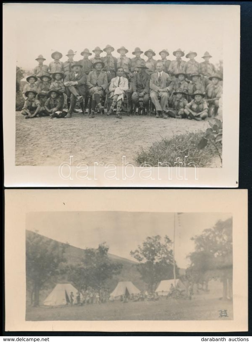 1926  Szurdokpüspöki, Cserkésztábor Gróf Apponyi Birtokán, 4 Db Fotó, Hátoldalon Feliratozva, 6×10 és 9×11,5 Cm Közötti  - Scouting