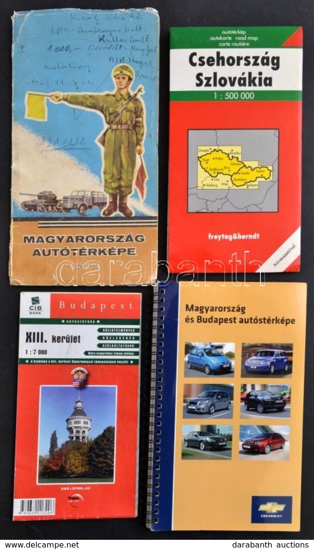Vegyes Autóstérkép Tétel: Magyarország, Csehország-Szlovákia, Budapest 13. Kerület - Other & Unclassified