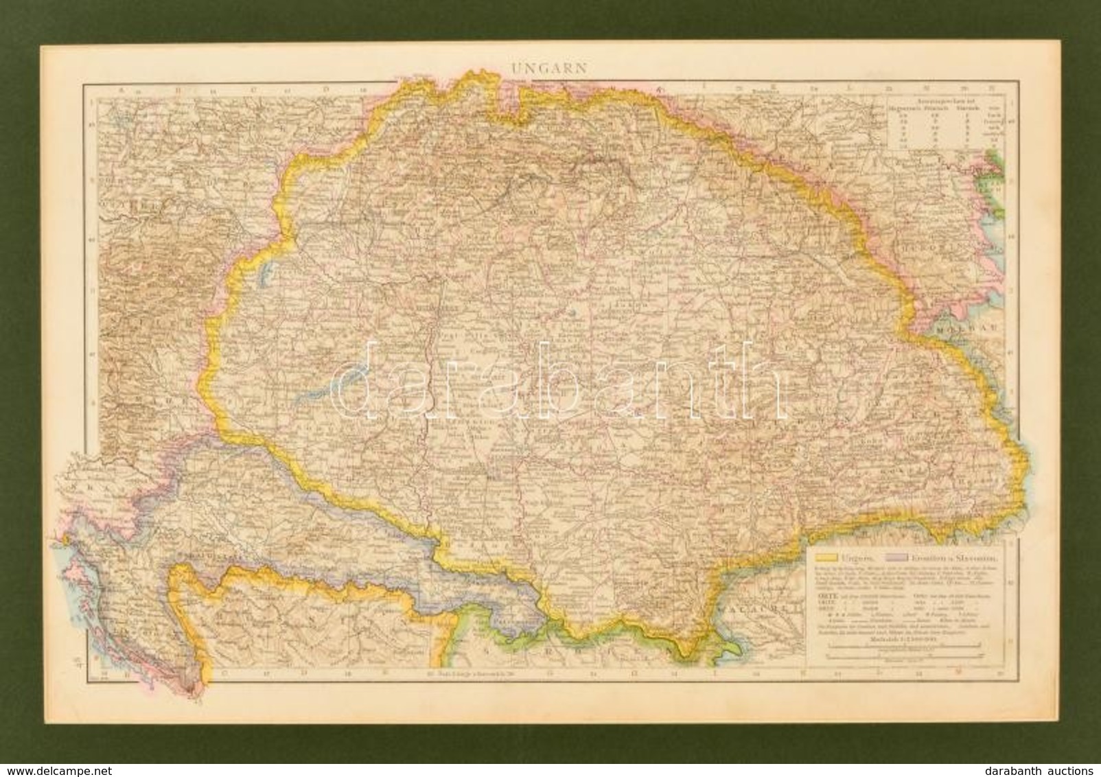 1886 Magyarország Térképe (Ungarn), Paszpartuban, 26×39 Cm - Other & Unclassified