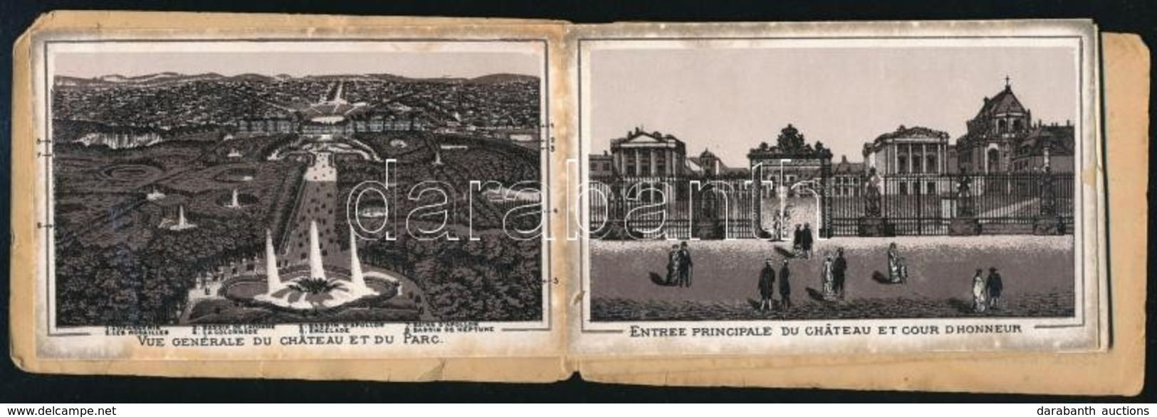 Cca 1880 Versailles 12 Képet Tartalmazó Litografált Leporelló. Egy Kép Sérült 12x8 Cm - Unclassified
