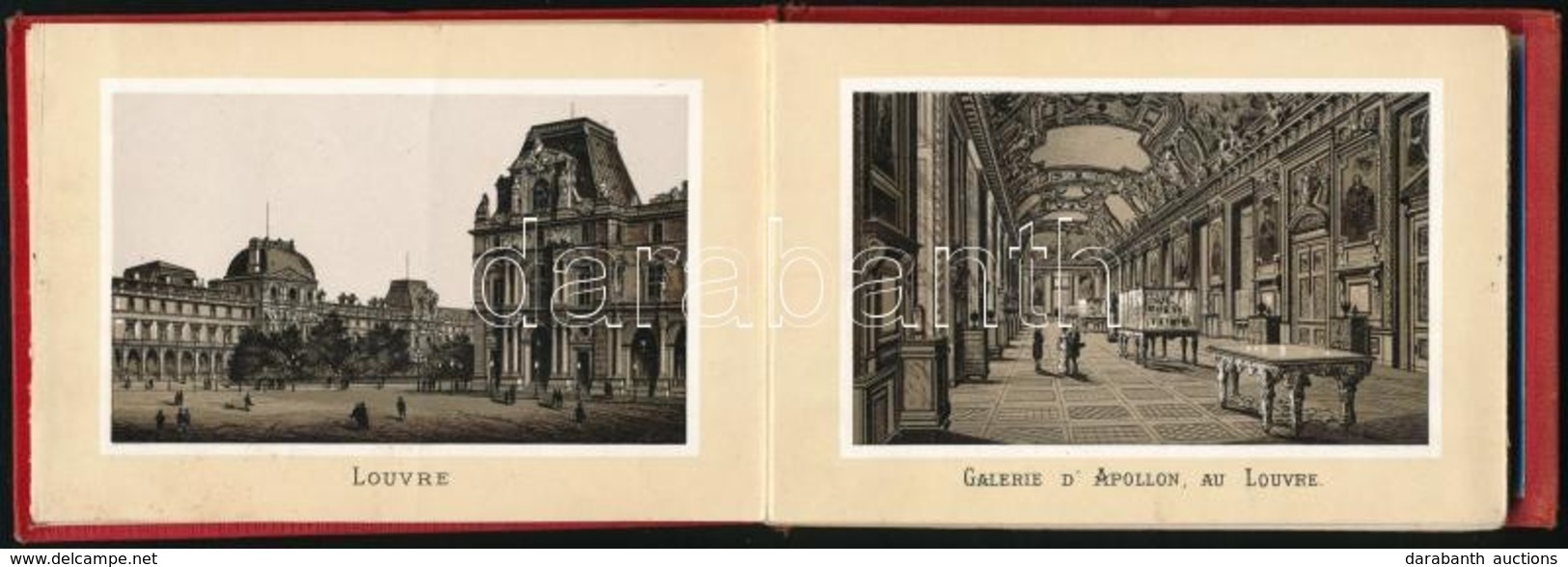 Cca 1890 Párizs 30 Litografált Képet Tartalmazó Leporelló Egészvászon Kötésben. / Leporello With 30 Litho Images. 15x10  - Unclassified