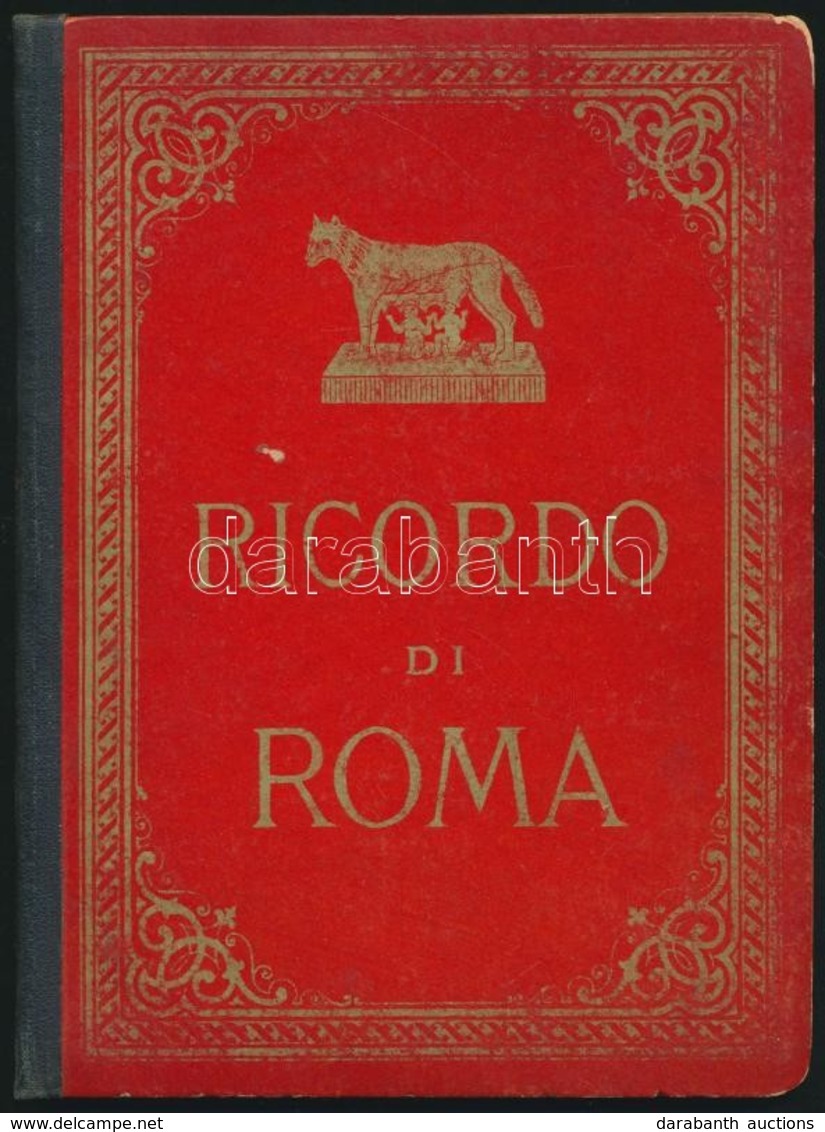 Cca 1900 Ricordo Di Roma, Leporelló Könyvecske Számos Képpel, Félvászon Kötésben - Unclassified