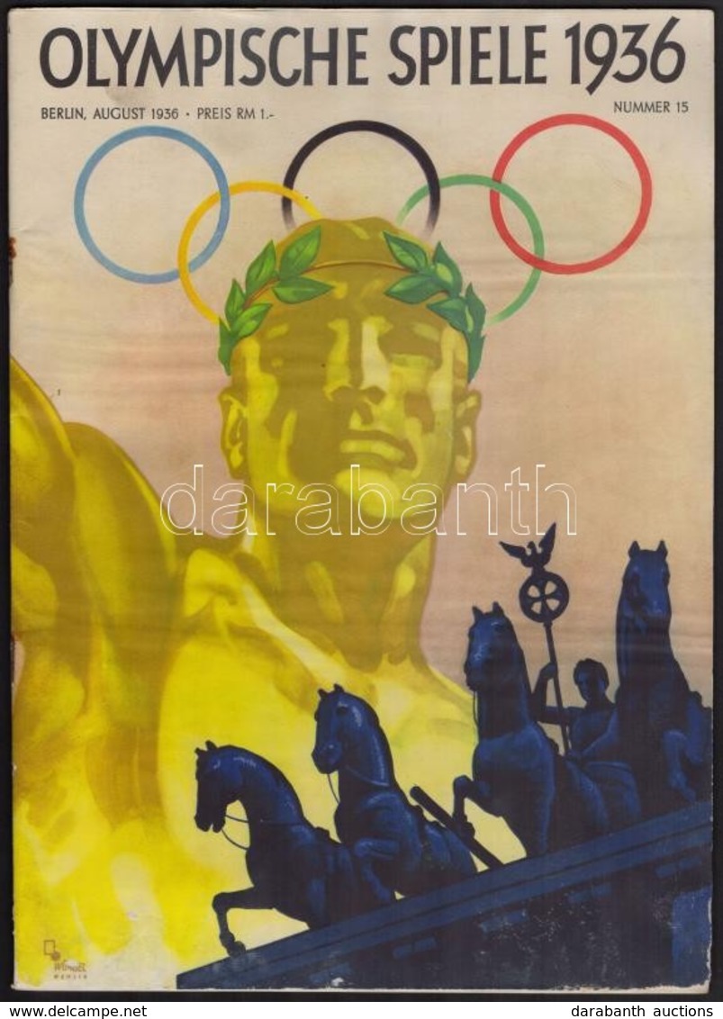 1936 Berlin Olympische Spiele C. Olimpiai újság 15. Szám. Hátsó Borító Szakadt. - Unclassified