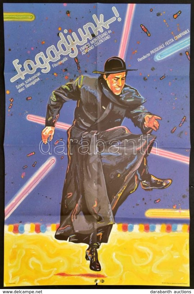 1987 'Fogadjunk!' Című Film Plakátja, MOKÉP, Hajtott, Alján Kis Hiánnyal, 81×56 Cm - Otros & Sin Clasificación