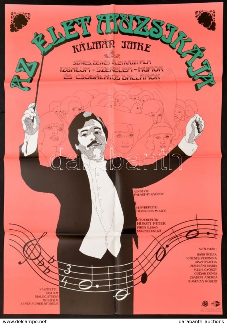 1985 Illés János (?-): Az élet Muzsikája Zenés életrajzi Film Plakátja, MOKÉP, Hajtott, 80×56 Cm - Other & Unclassified