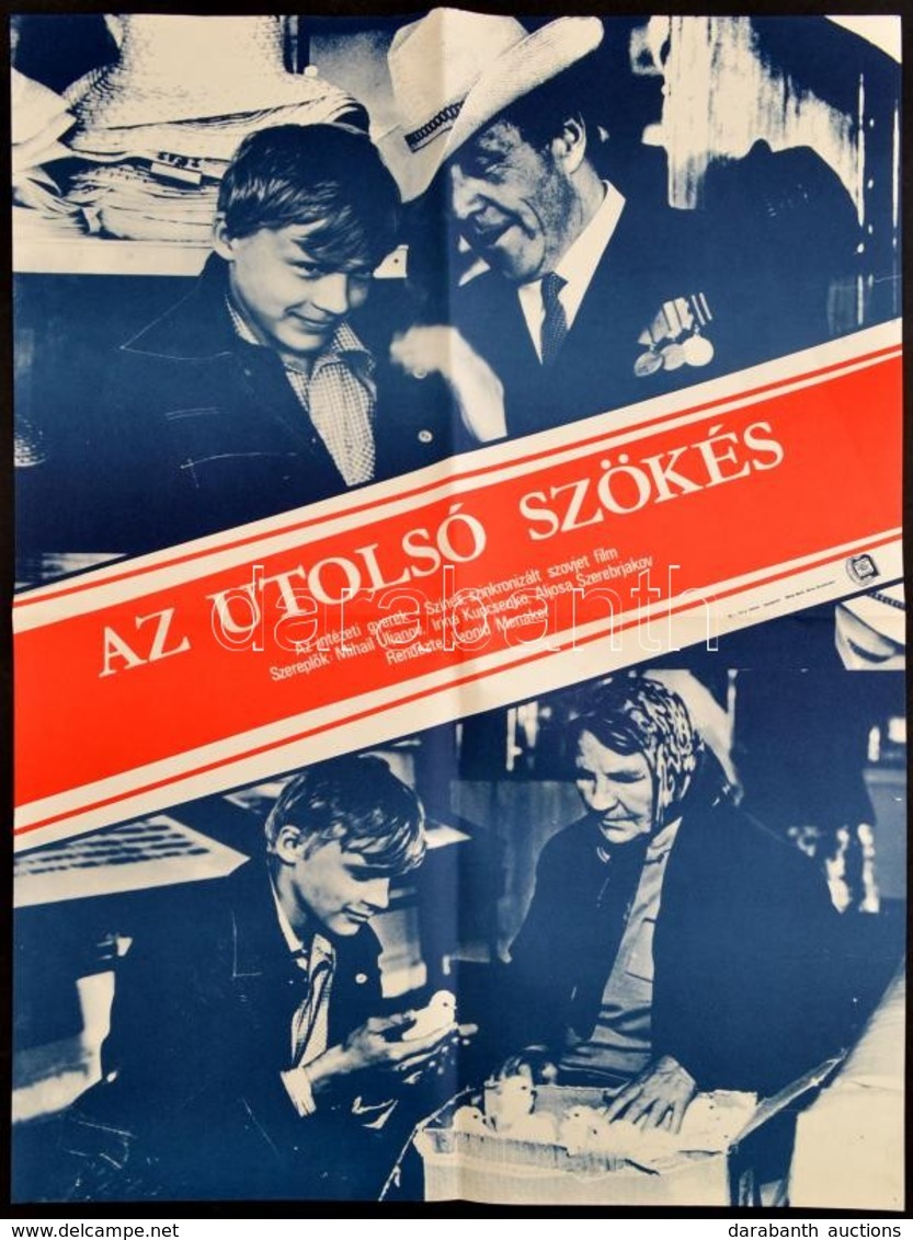 1985 Az Utolsó Szökés Szovjet Film Plakátja, Hajtott, 56×39 Cm - Andere & Zonder Classificatie