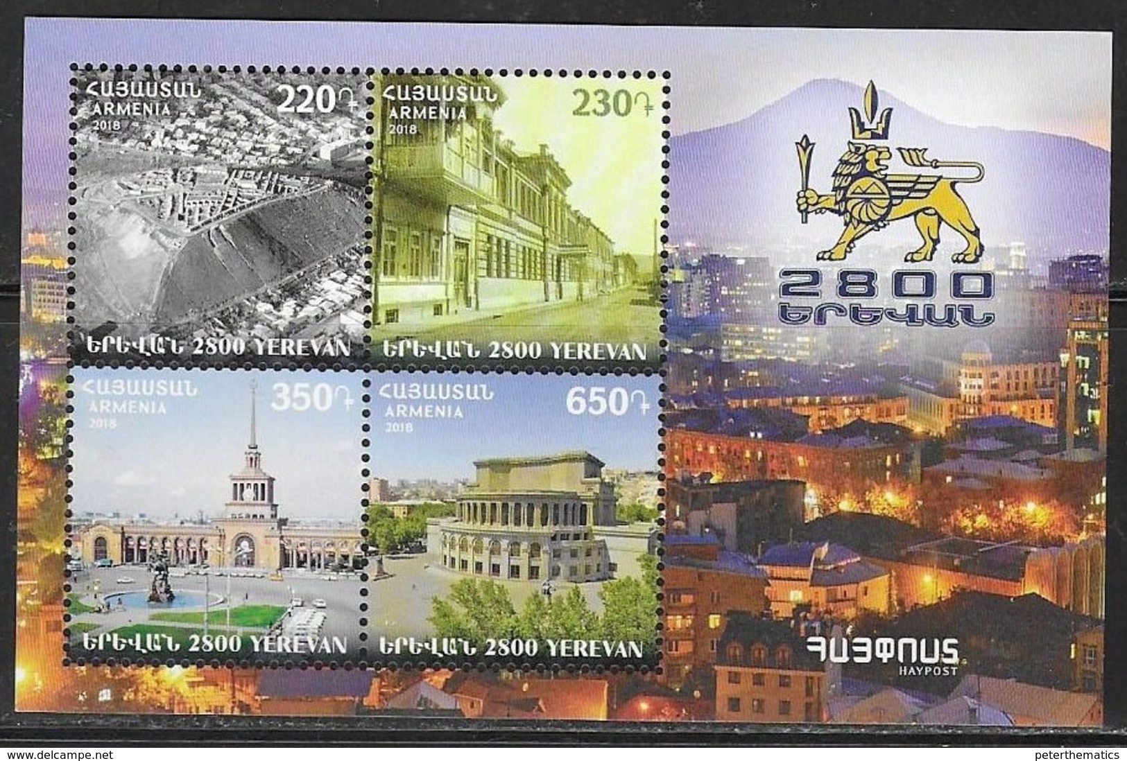 ARMENIA, 2018, MNH,  ARMENIAN STATEHOOD,  YEREVAN, SHEETLET OF 4v - Other & Unclassified