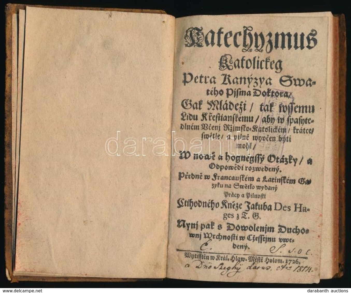 [Canisius Szent Péter(Pieter Kanijs/Petrus Canisius (1521-1597)]: Katechyzmus Katolickeg Petra Kanýzya Swatého Pjsma Dok - Unclassified