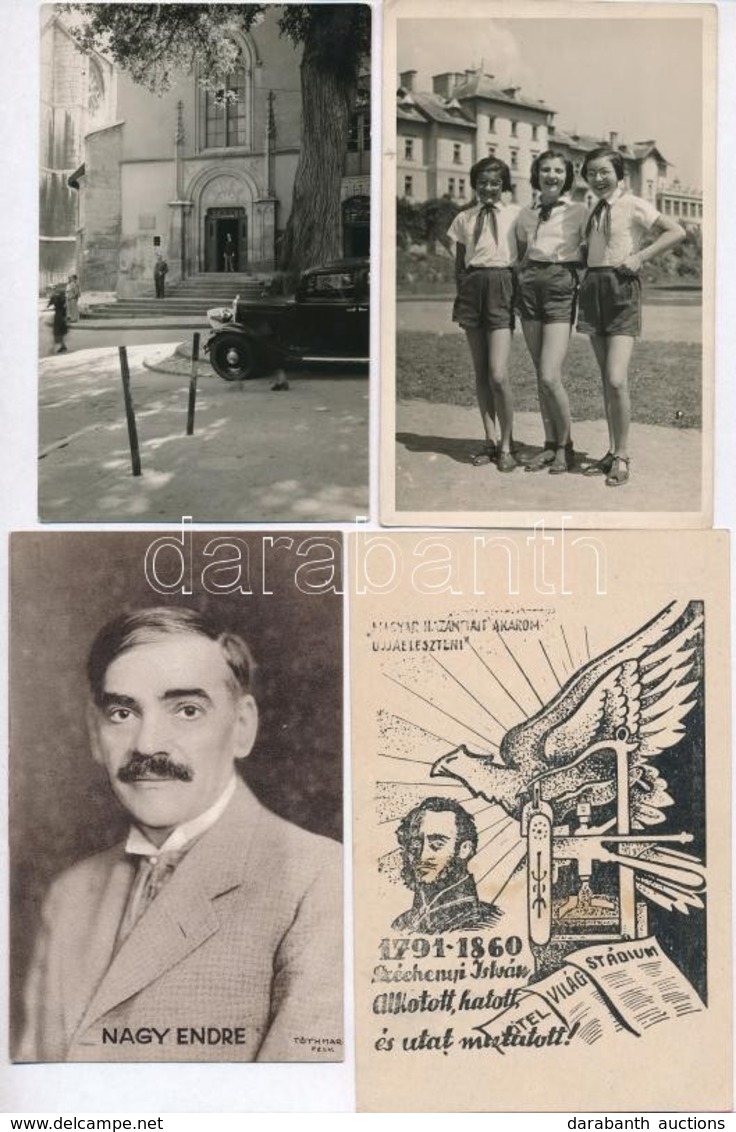 ** * 13 Db RÉGI Képeslap, Külföldi és Magyar Városok, Motívumok / 13 Pre-1945 Postcards, Hungarian And European Towns An - Sin Clasificación