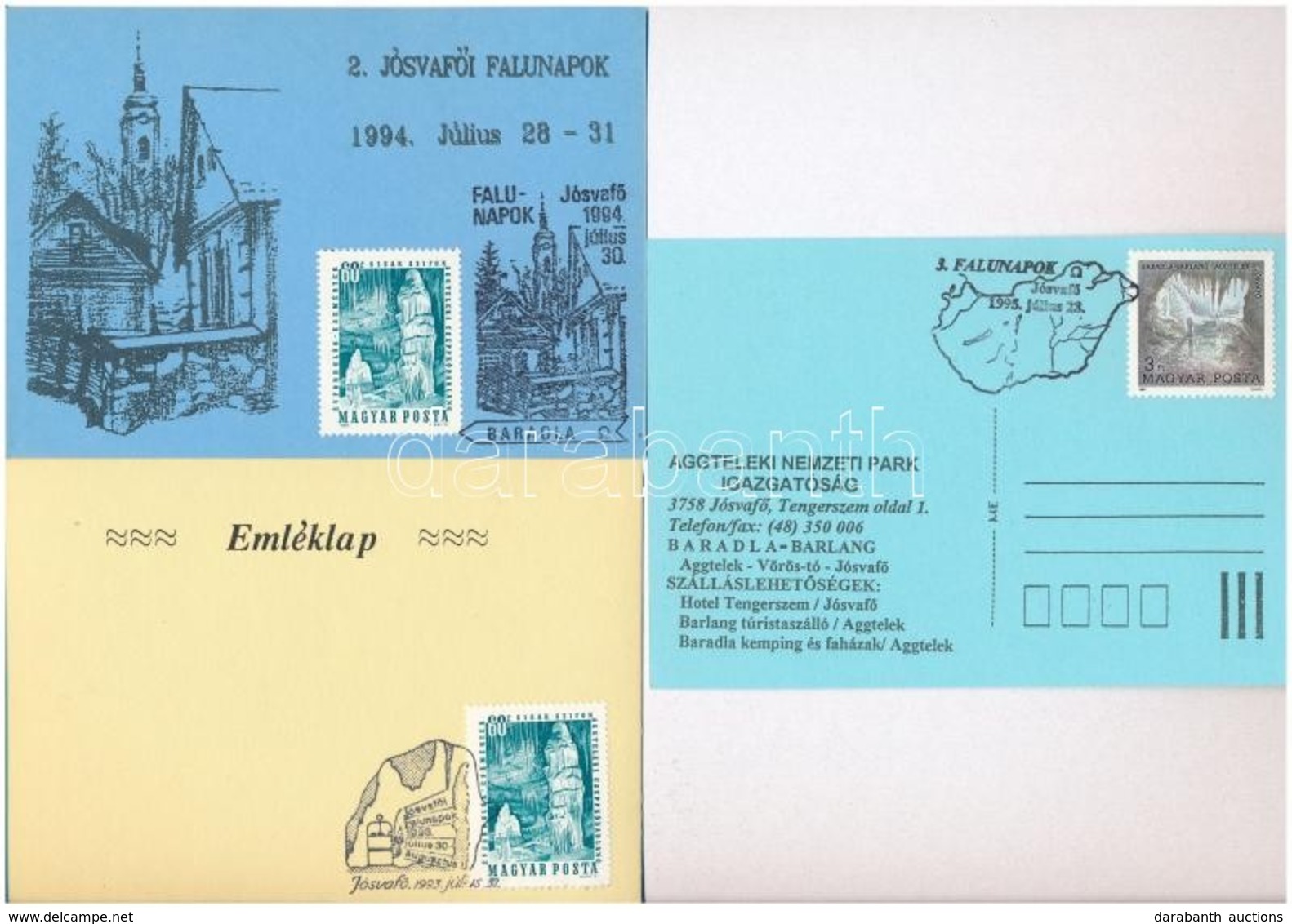 * 17 Db MODERN Képeslap Jósvafői és Aggteleki Falunapi Emlékbélyegzésekkel / 17 Modern Postcards With Special Cancellati - Unclassified