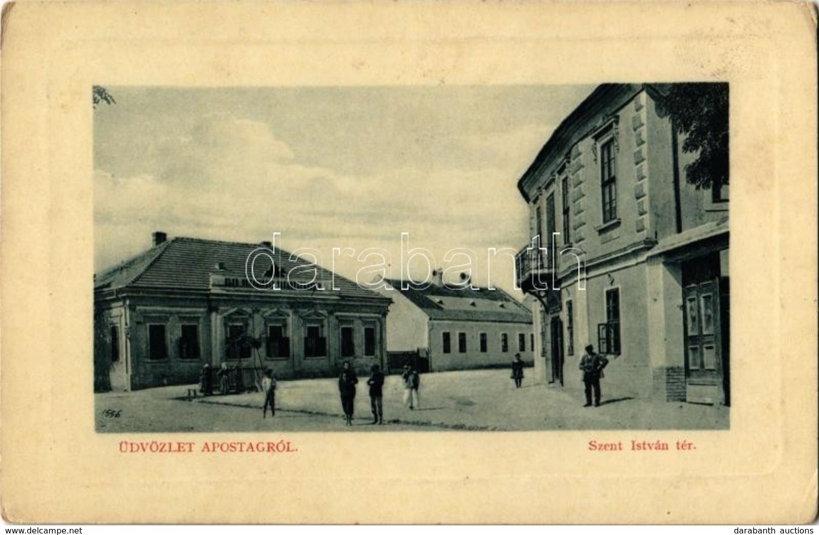 T2/T3 1912 Apostag, Szent István Tér, Első Dunavidéki Takarékpénztár. W. L. Bp. 5752. Kiadja Bencze Sándor (EK) - Unclassified