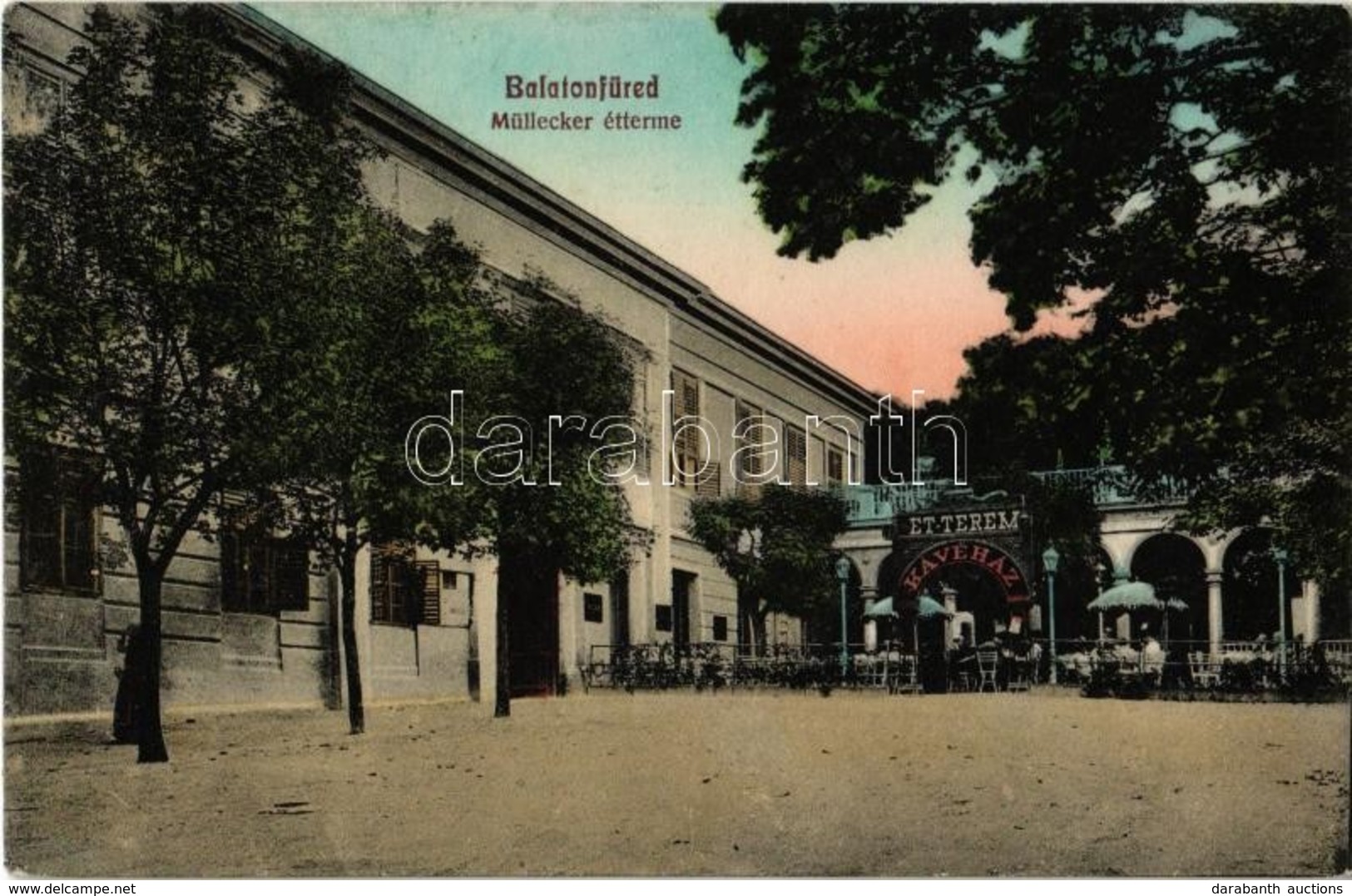 T2/T3 1912 Balatonfüred, Müllecker étterem és Kávéház. Kiadja Koller Károly Utóda 940. (r) - Zonder Classificatie