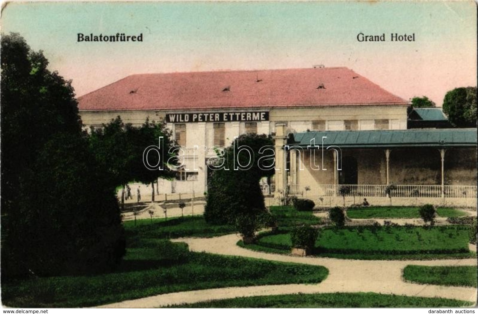 T2/T3 1908 Balatonfüred, Grand Hotel Nagyszálloda, Wild Péter étterme. Kiadja A Balatoni Szövetség (EK) - Unclassified