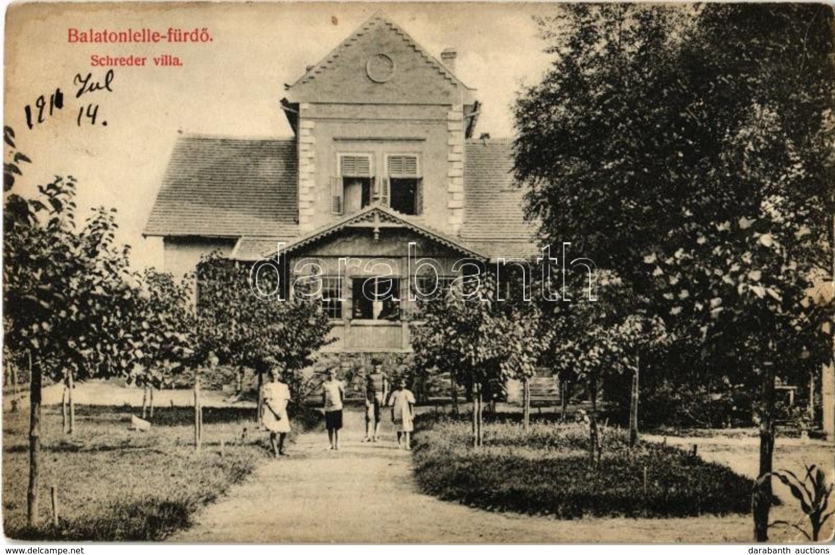 * T2/T3 1911 Balatonlelle, Schreder Villa. Wollak József Utódai Kidása (EK) - Unclassified