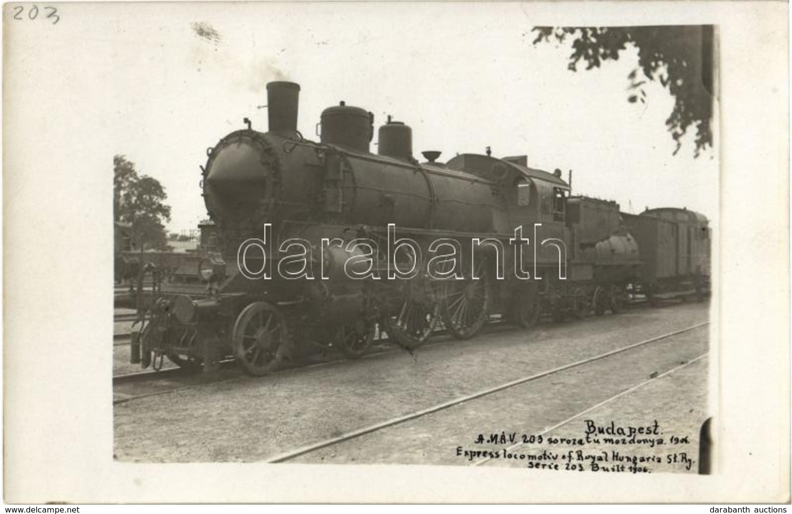 ** T2 1906 Budapest, A MÁV 203. Sorozatú Mozdonya / Hungarian State Railways Locomotive. Photo - Unclassified