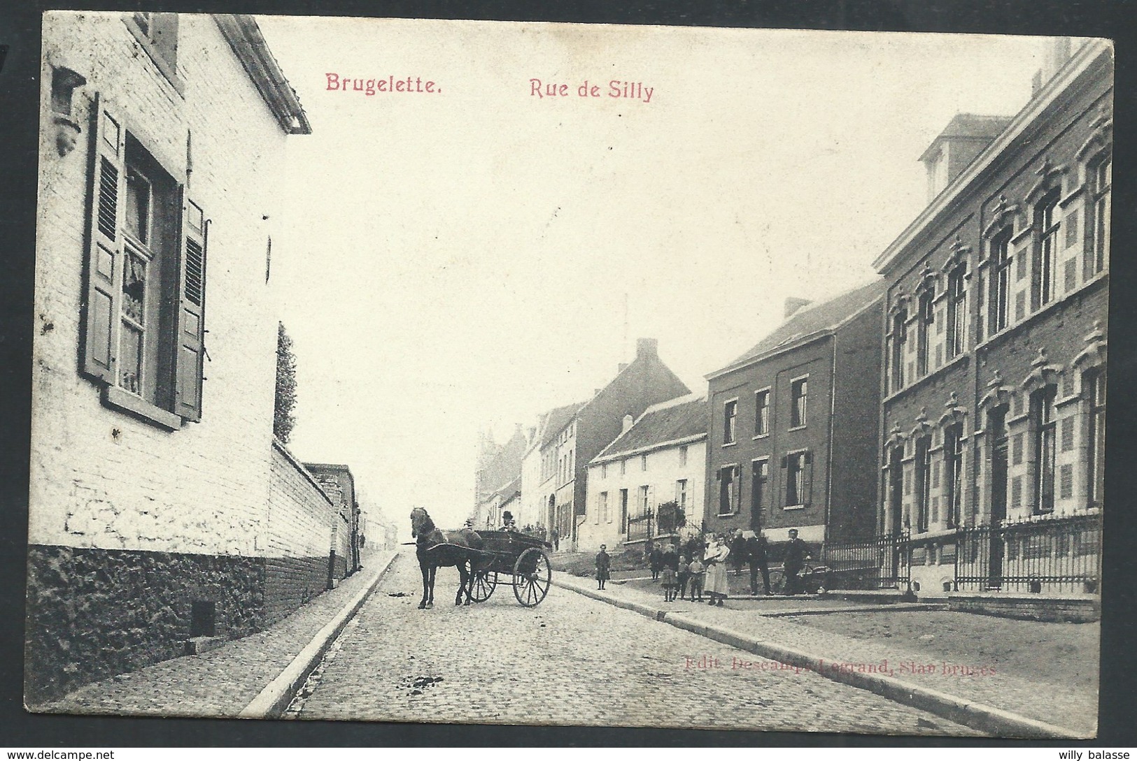 +++ CPA - BRUGELETTE - Rue De Silly - Carte Animée - Attelage  // - Brugelette