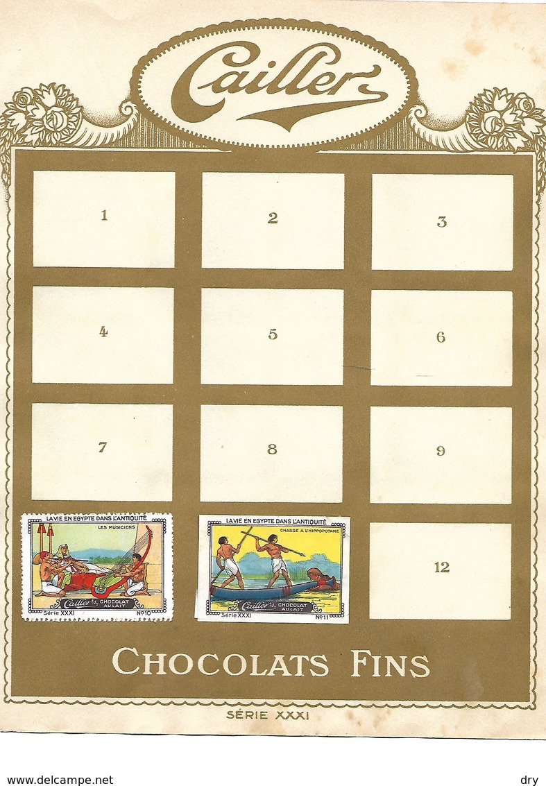 Images Chocolat Cailler 13 Arbres Et Vie En Egypte.. Séries 31 Et 32.. Collées Sur Feuille Album.. Envoi 1,72 €. - Autres & Non Classés