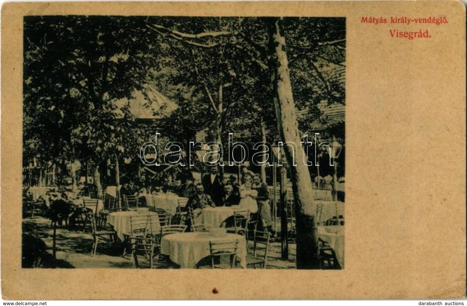 * T2/T3 1913 Visegrád, Mátyás Király Vendéglő, étterem, Kert - Sin Clasificación