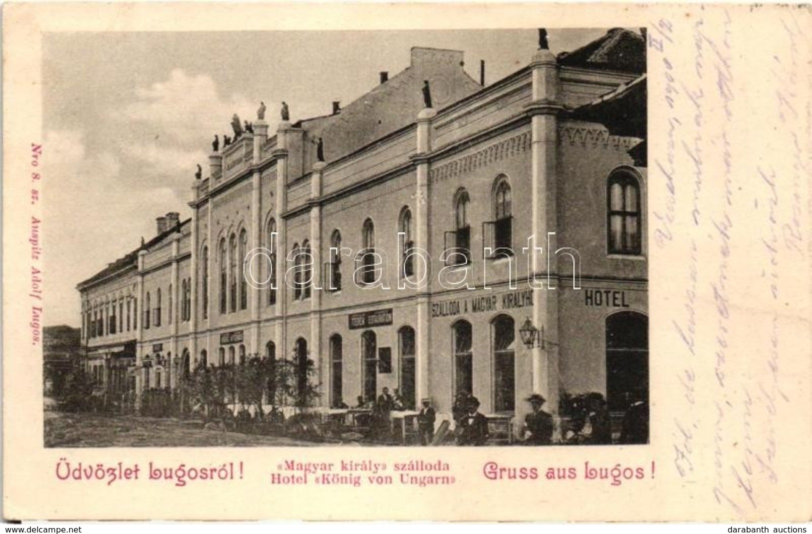 T2/T3 Lugos, Lugoj; Magyar Király Szálloda, étterem és Kávéház, Auspitz Adolf Kiadása / Hotel, Restaurant And Café (EK) - Unclassified