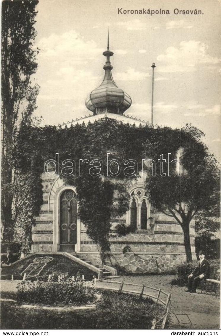 ** T2 Orsova, Koronakápolna, Virágágyásból Kialakított Korona. Hutterer G. / Chapel, Crown-shaped Flower Bed - Zonder Classificatie