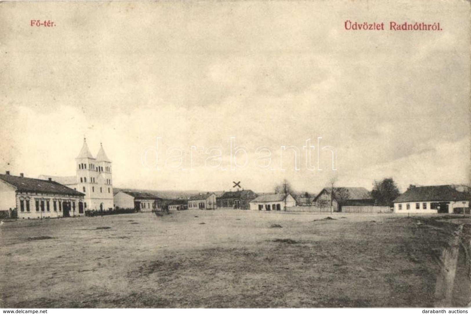 T2 Radnót, Radnuten, Iernut; Fő Tér, Templom, üzletek. Dunky Fivérek Kiadása / Main Square, Church, Shops - Ohne Zuordnung