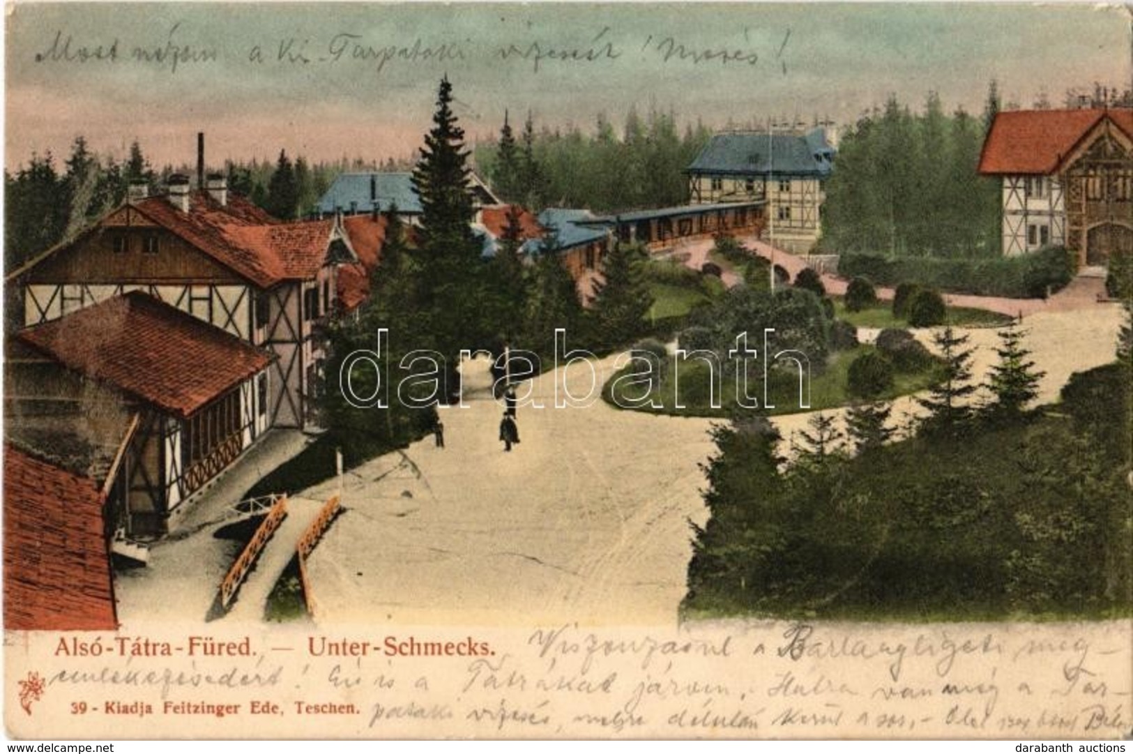 T2 1906 Alsótátrafüred, Tátrafüred, Unter-Schmecks, Dolny Smokovec (Tátra, Magas Tátra, Vysoké Tatry); Utca, Nyaralók. K - Ohne Zuordnung