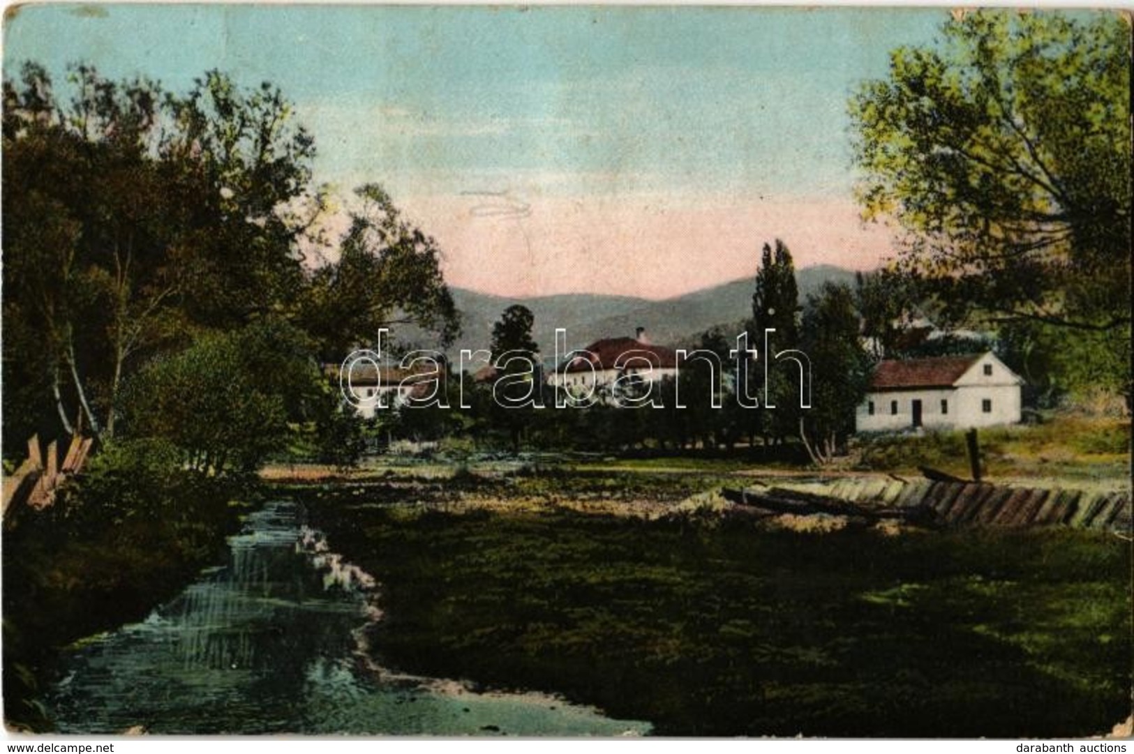 T2/T3 1925 Nyitrabánya, Handlová;  Pohled Obce / Község Képe. Maksay Kiadása / General View, Handlovka River (EK) - Zonder Classificatie