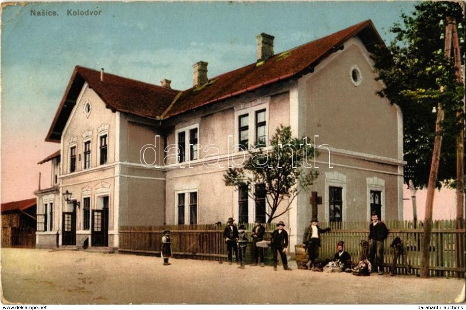 T2/T3 1916 Nekcse, Nasice; Vasútállomás. Kiadja Antun Blau / Kolodvor / Bahnhof / Railway Station (EK) - Zonder Classificatie