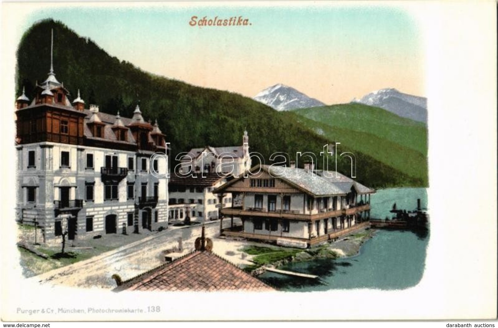 ** T1 Achenkirch, Hotel Scholastika Am Achensee. Purger & Co. Photocromiekarte 138. - Unclassified