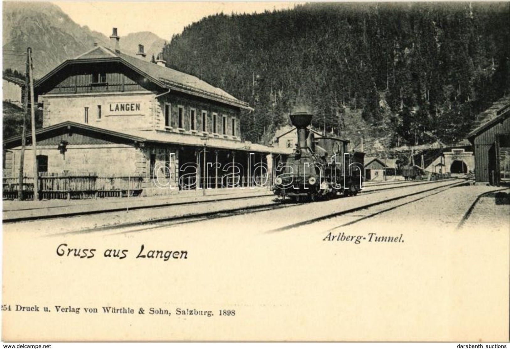** T4 Langen Am Arlberg, Arlberg-Tunnel, Arlbergbahn / Arlberg Railway Station, Locomotive, Railway Tunnel. Würthle & So - Zonder Classificatie